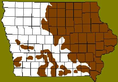 Karst map of the State of Iowa
