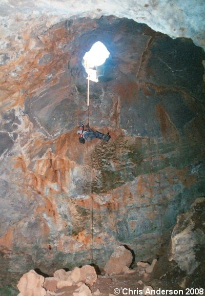 Robert Wilkinson in a
        south-central Idaho pit cave